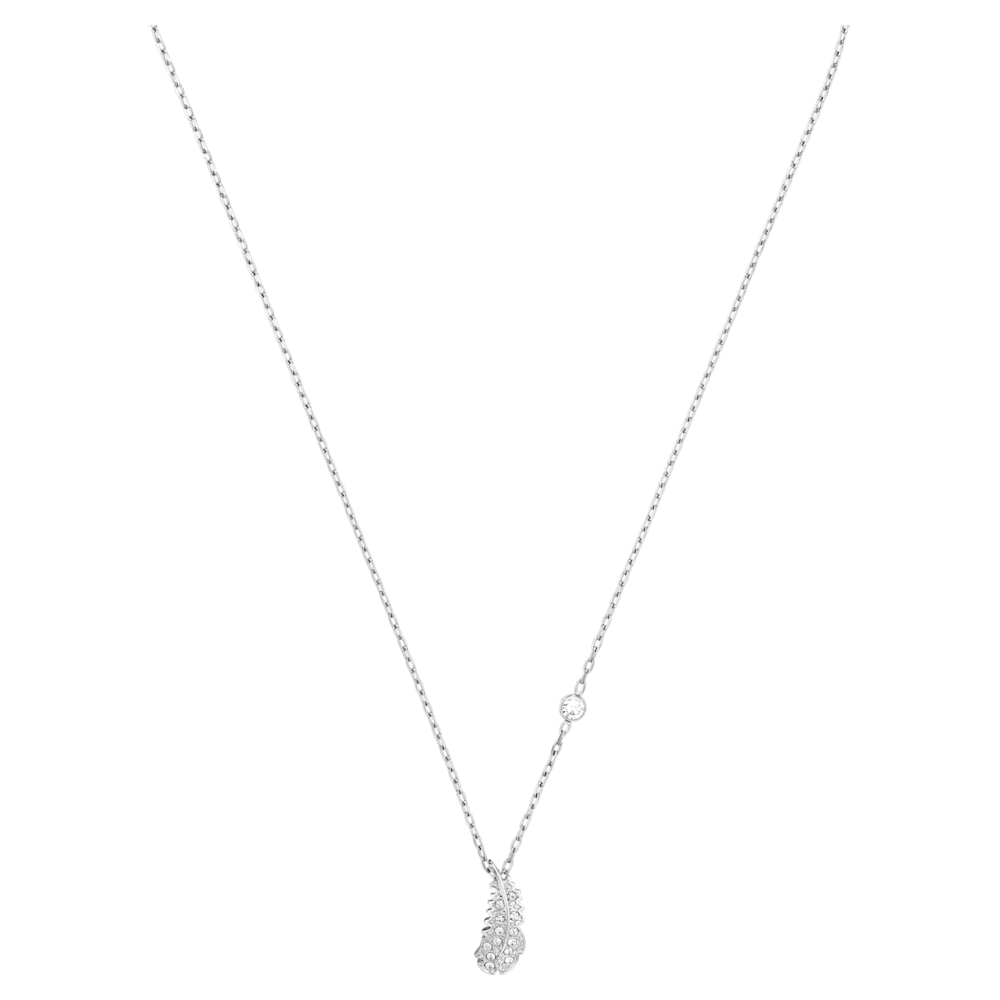 Naughty necklace, White, Rhodium plated 