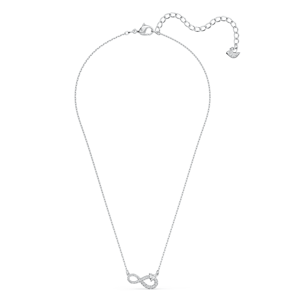 Swarovski Infinity necklace, Infinity, White, Rhodium plated ...