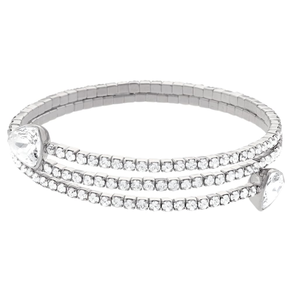 Amazon.com: Swarovski Sparkling Dance Round Bangle Bracelet with a Blue  Swarovski Crystal Surrounded by White Crystal Pavé on a Rhodium Plated  Band: Clothing, Shoes & Jewelry