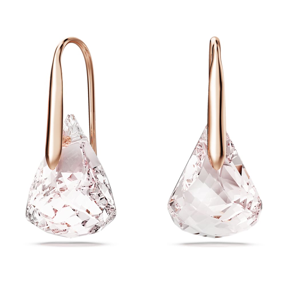 Lunar drop earrings, Pink, 18K rose gold finish | Swarovski