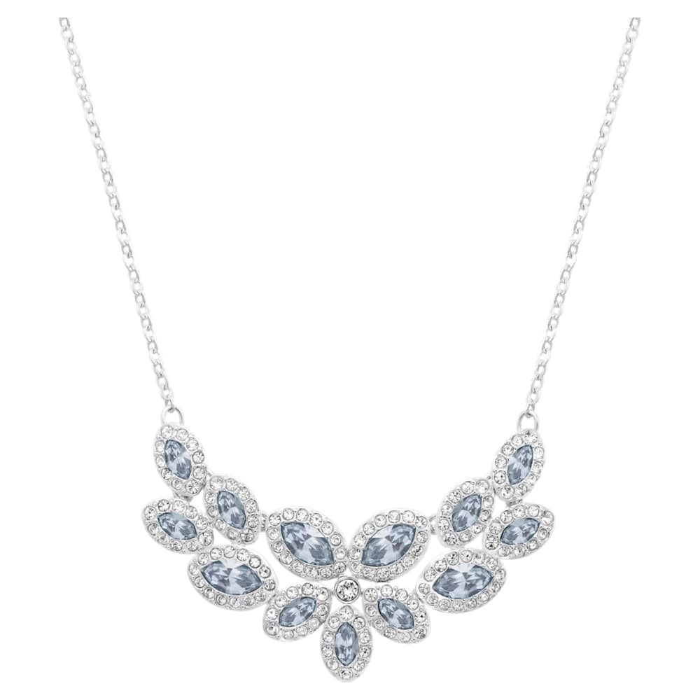 Baron ネックレス, 葉, グレー, ロジウム・プレーティング | Swarovski
