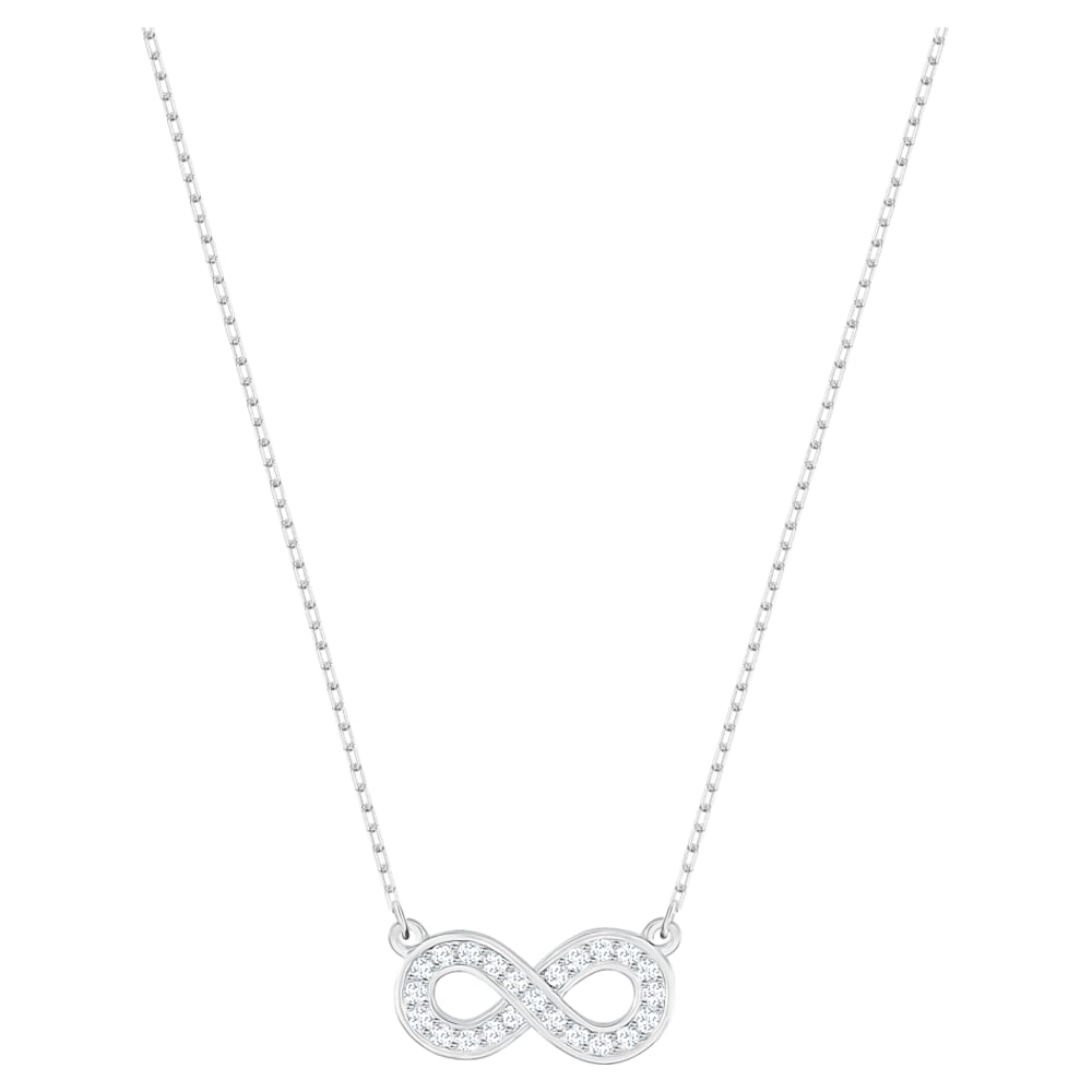 Swarovski Jewelry Necklace Pop Swan, Pendant Short Pink, Rhodium
