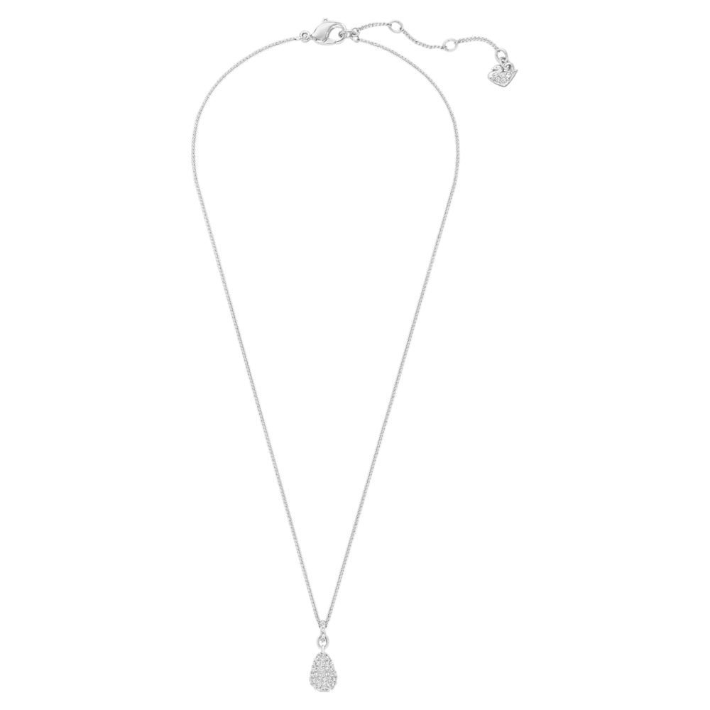 Heloise pendant, White, Rhodium plated | Swarovski.com
