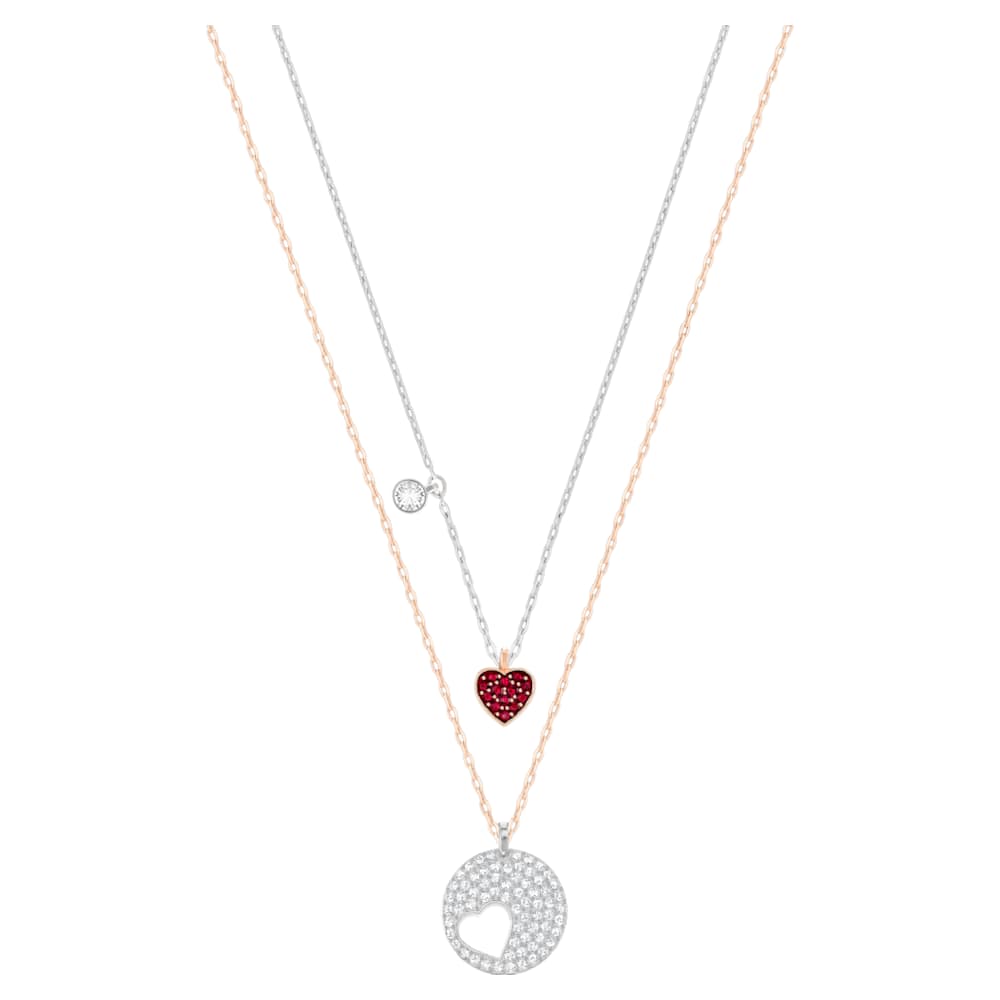 【SWAROVSKI】Crystal Wishes セット(2) ネックレス Crystal Wishes ペンダント, セット(2), ハート, レッド