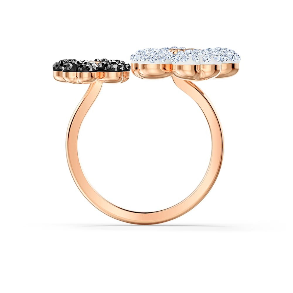 Latisha Ring, Black, Rose-gold tone plated - Swarovski, 5534946