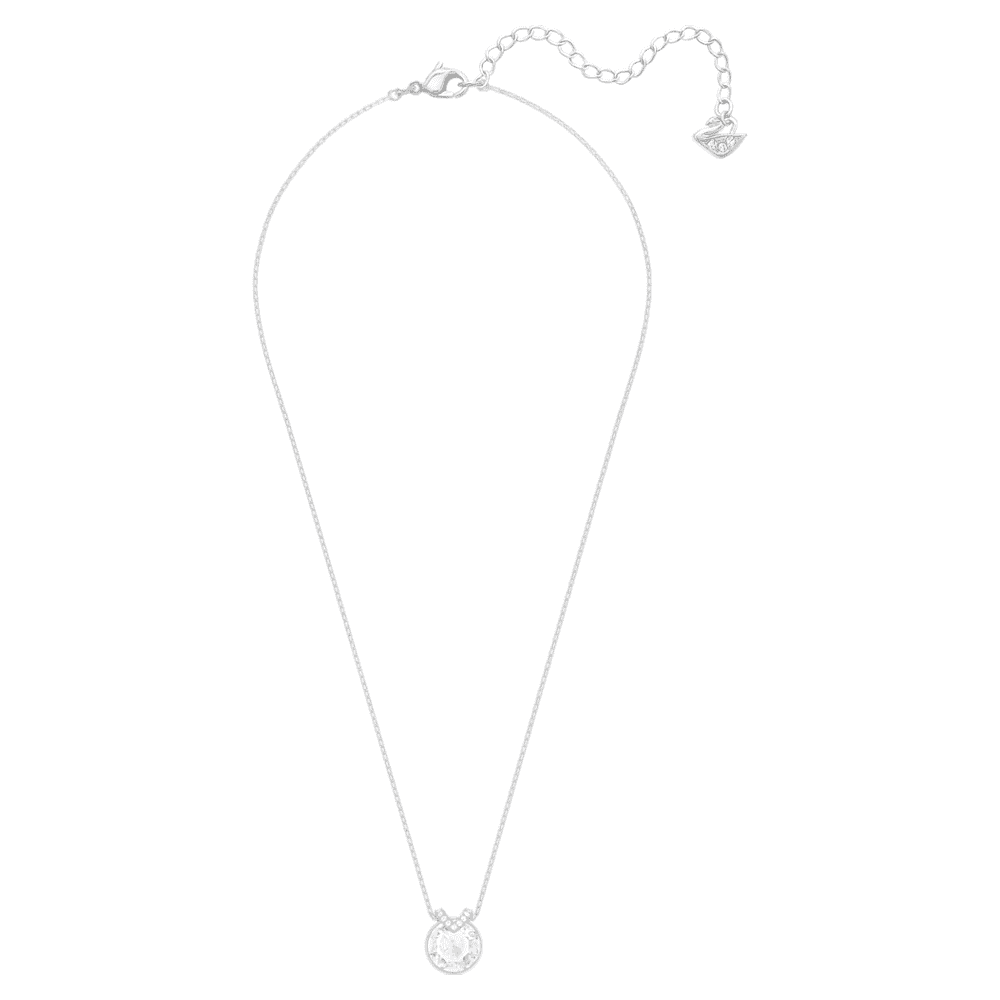 Bella V pendant, Round cut, White, Rhodium plated | Swarovski