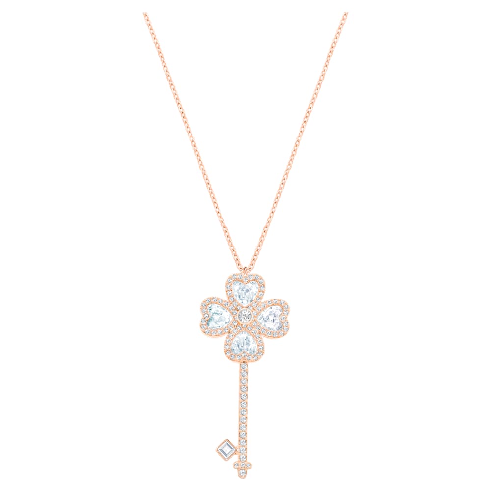Deary Key Pendant, White, Rose-gold 