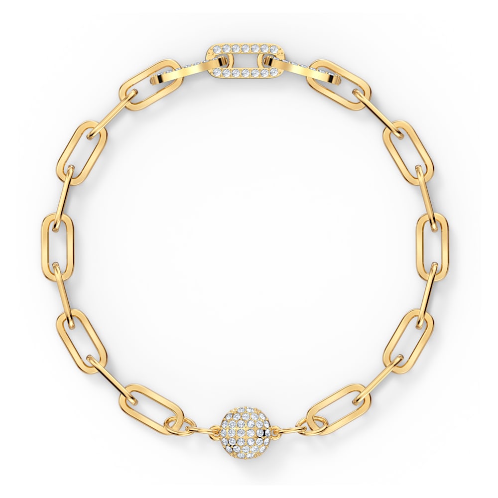The Elements Chain Bracelet, White, Gold-tone plated