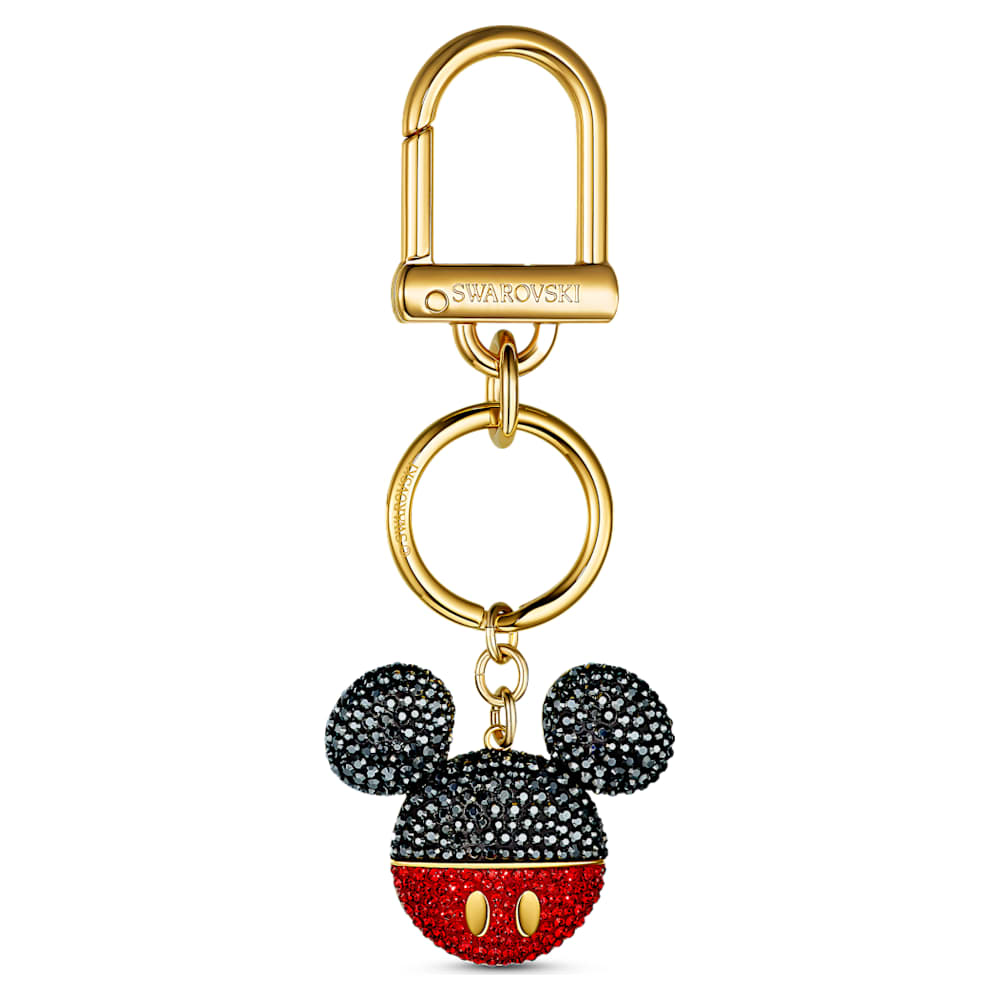 Mickey Bag Charm, Black, Gold-tone plated Mickey Bag Charm, Black, Gold-tone plated