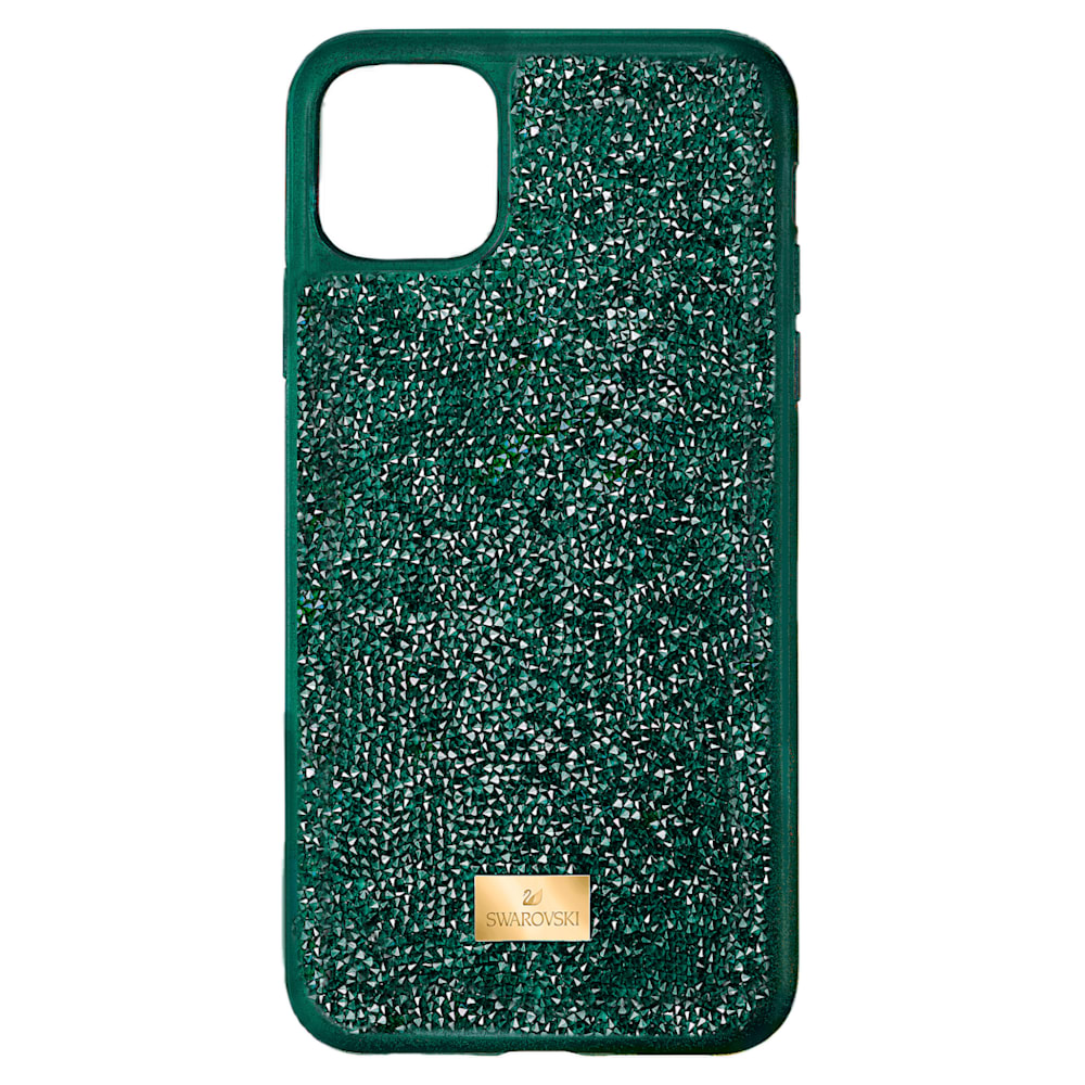 Glam Rock smartphone case, iPhone® 12 Pro Max, Green | Swarovski