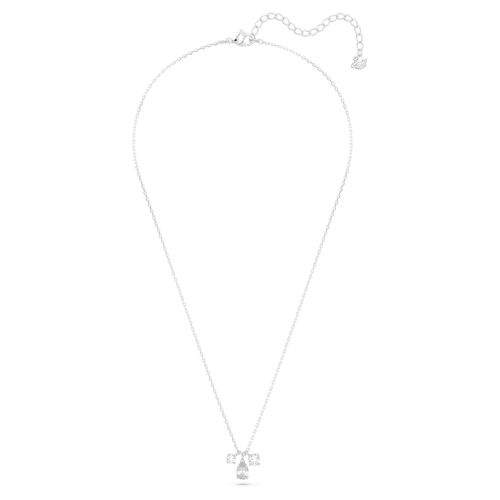 Attract pendant, White, Rhodium plated | Swarovski