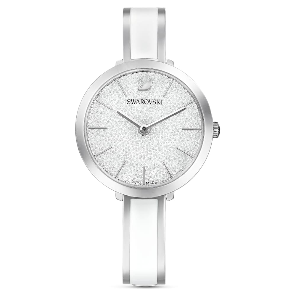 Crystalline Delight watch, Swiss Made, Metal bracelet, White ...