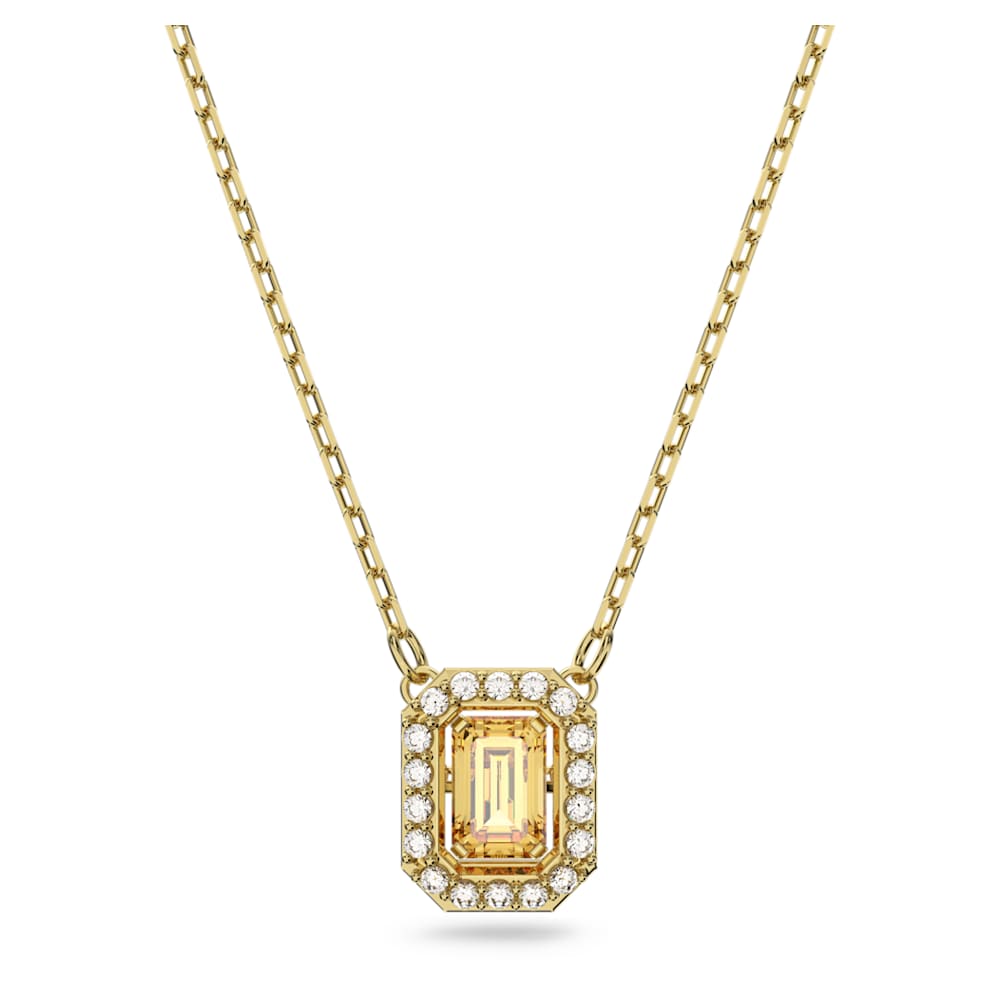 Millenia necklace, Octagon cut, Yellow, Gold-tone plated | Swarovski