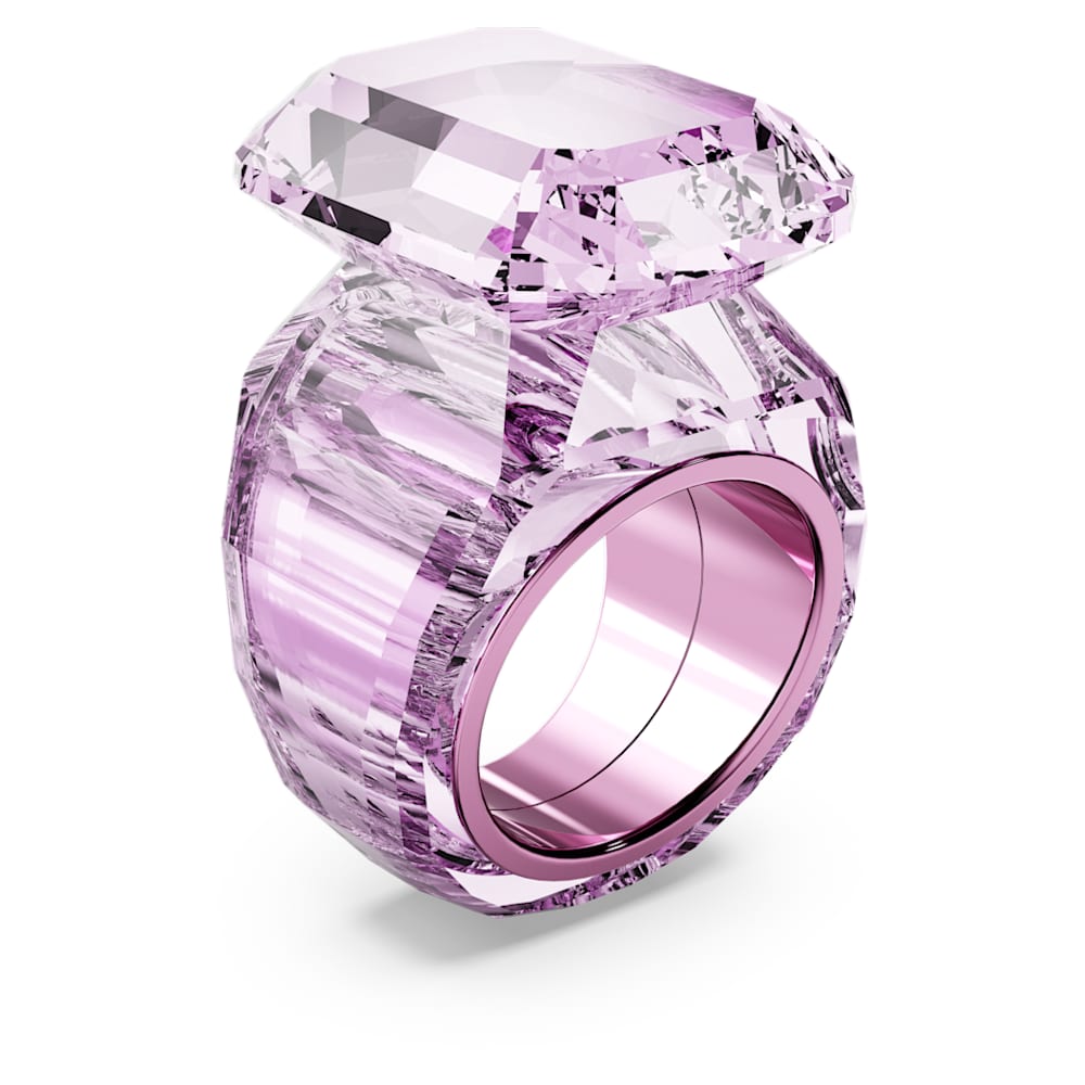 Lucent cocktail ring, Octagon cut, Pink | Swarovski