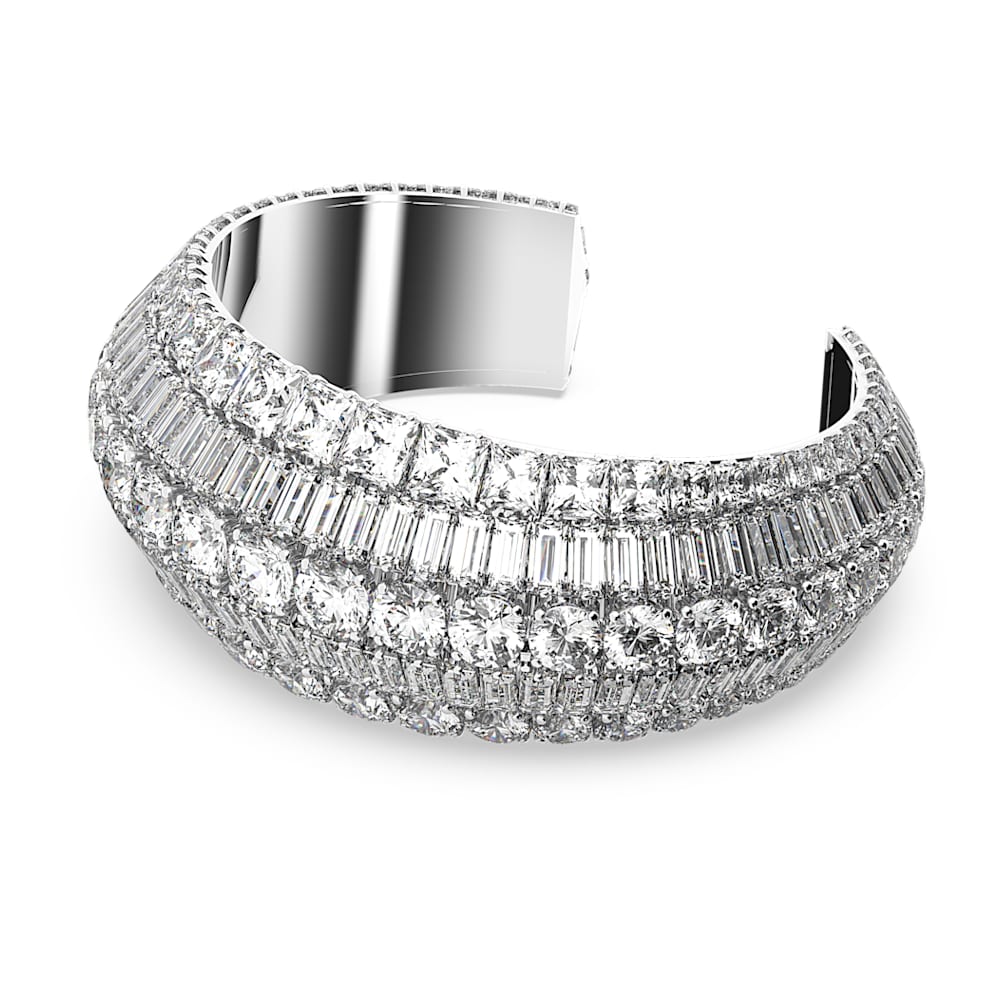 Swarovski Hyperbola バングル　スワロフスキー Hyperbola バングル, ミックスカット, ホワイト, ロジウム・プレー