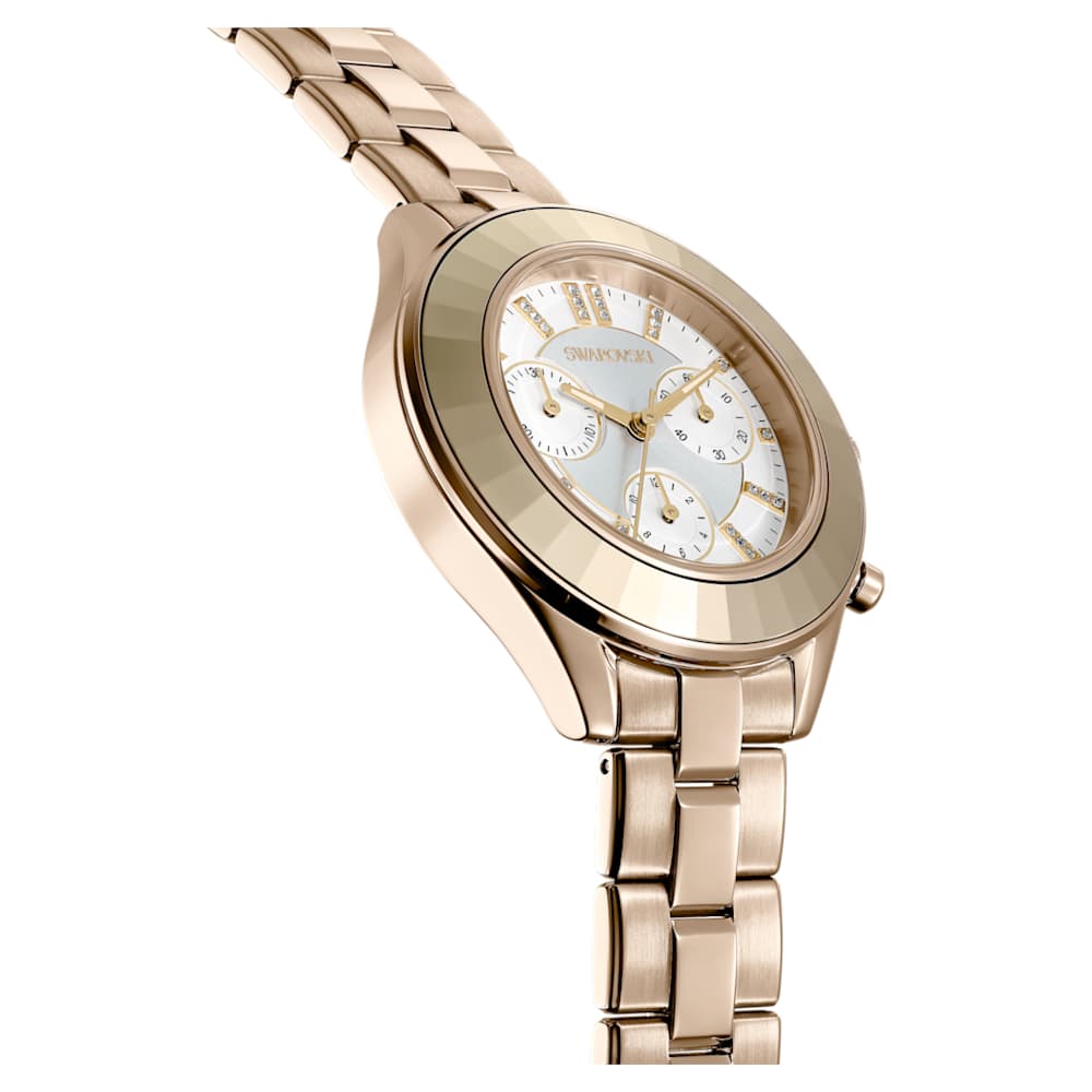 Octea Lux Sport watch, Swiss Made, Metal bracelet, Gold tone, Champagne goldtone finish