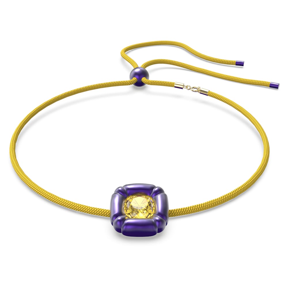 Dulcis necklace, Cushion Purple | cut, Swarovski