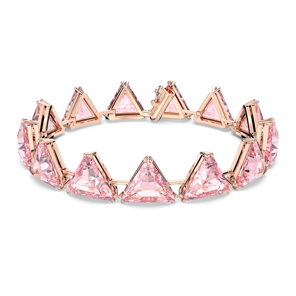 Ortyx bracelet, Triangle cut, Pink, Rose gold-tone plated | Swarovski