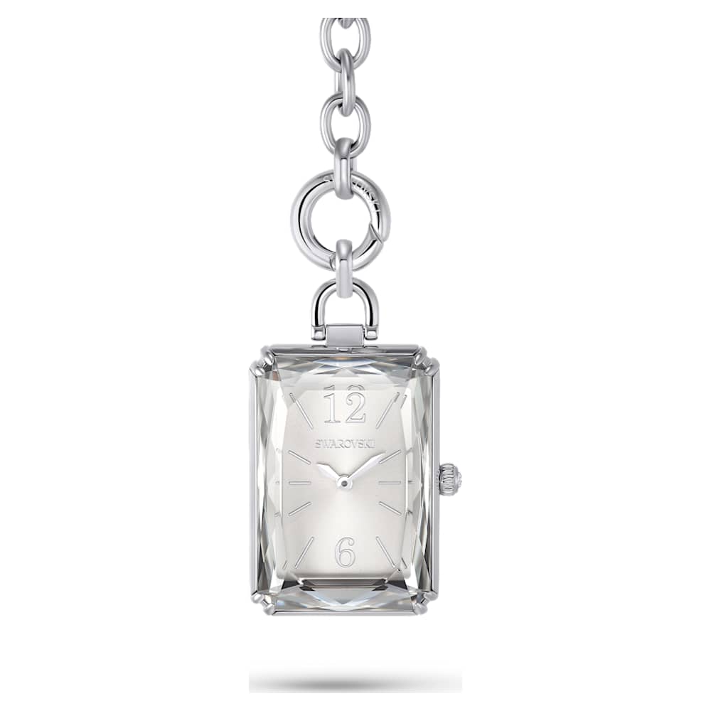 Montre de poche Ton argent Acier inoxydable Swarovski