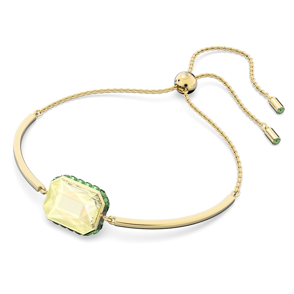 Orbita bracelet, Octagon cut, Multicolored, Gold-tone plated | Swarovski
