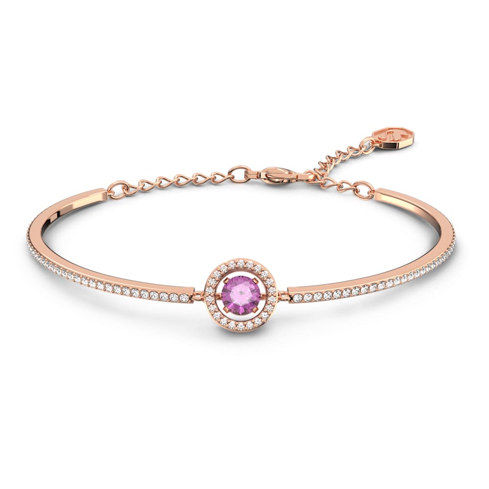 Una bangle Round cut Purple Rose gold tone plated Swarovski