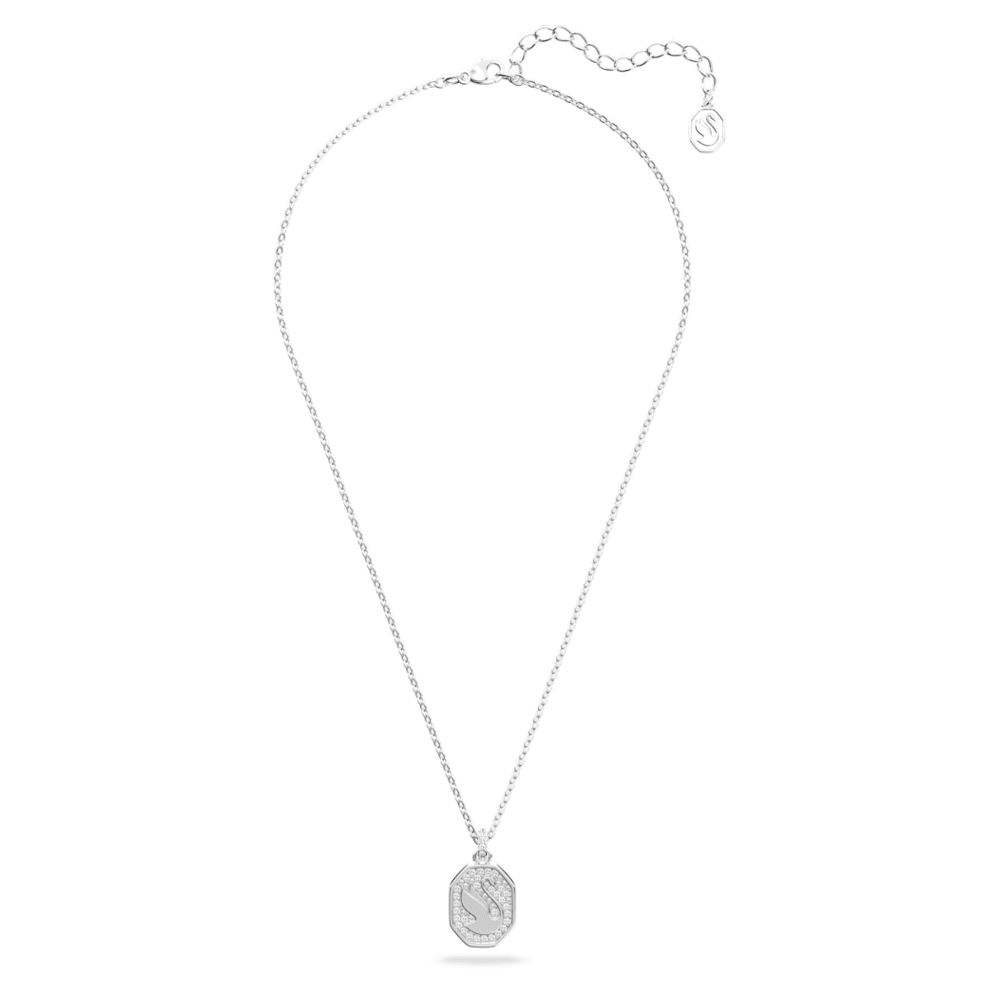 Signum pendant, Swan, White, Rhodium plated | Swarovski