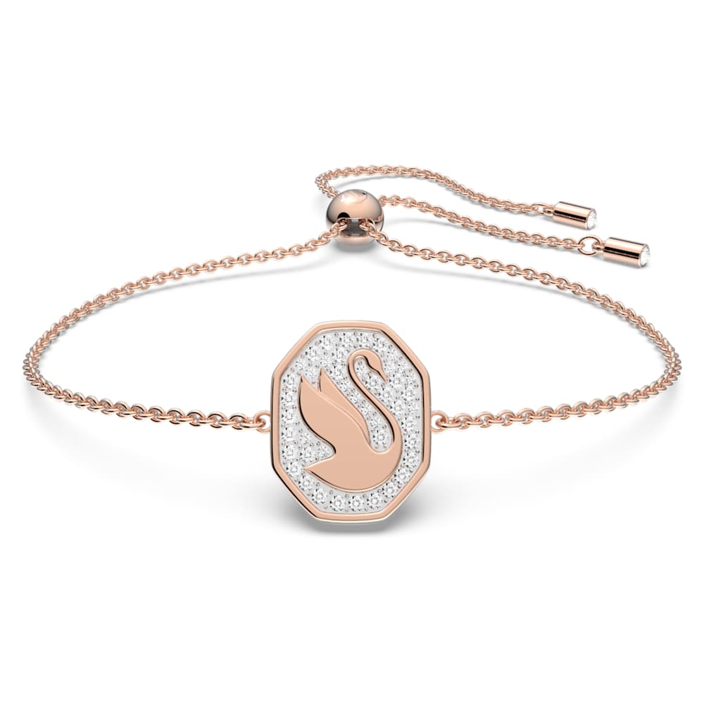 Swan ブレスレット, スワン, ホワイト, ローズゴールドトーン・プレーティング | Swarovski Swan ブレスレット, スワン, ホワイト, ローズゴールドトーン・プレーティング | Swarovski