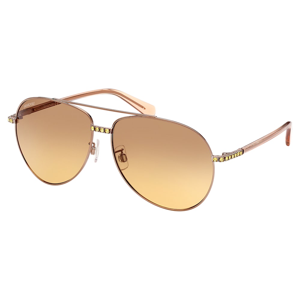 Sunglasses, Octagon shape, Pavé, SK0345 72U, Pink | Swarovski