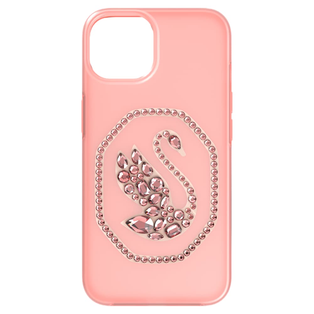 Smartphone case, Swan, iPhone® 13 Pro, Pale pink | Swarovski