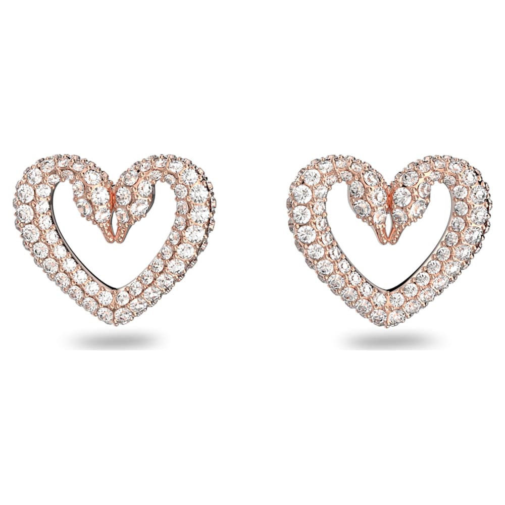 Swarovski heart earrings rose gold new arrivals