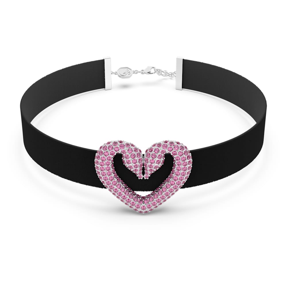 Sublima choker Heart Pink Rhodium plated Swarovski