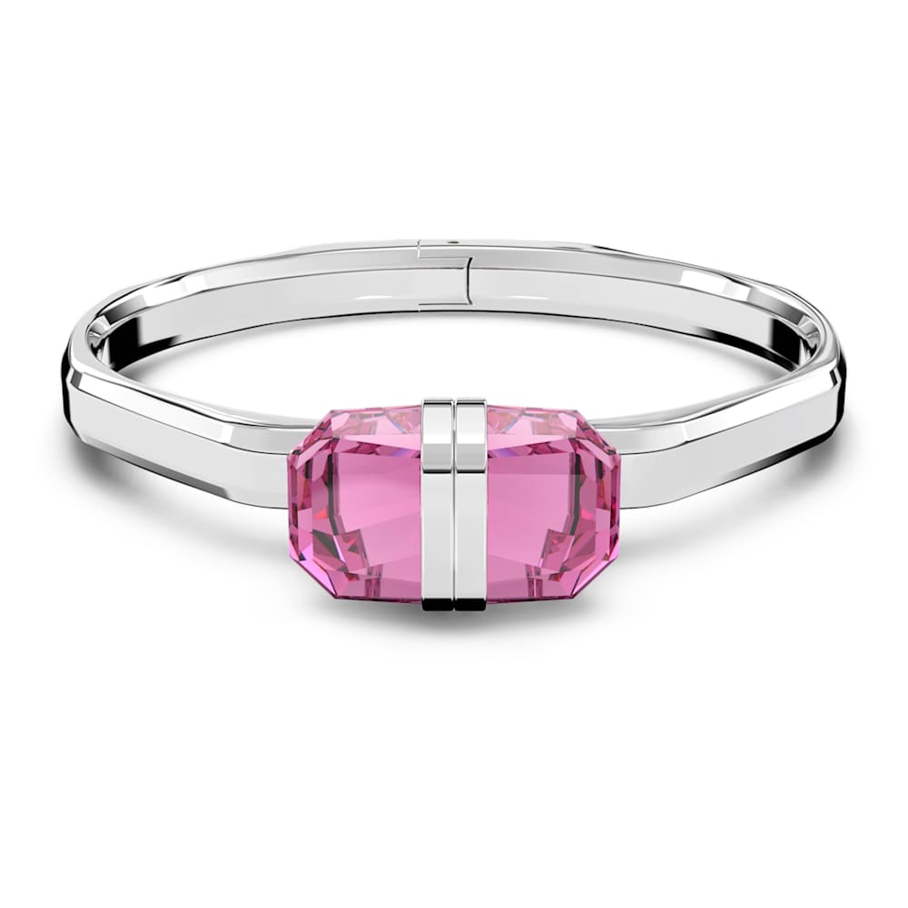 Lucent bangle, Magnetic closure, Pink, Stainless steel | Swarovski