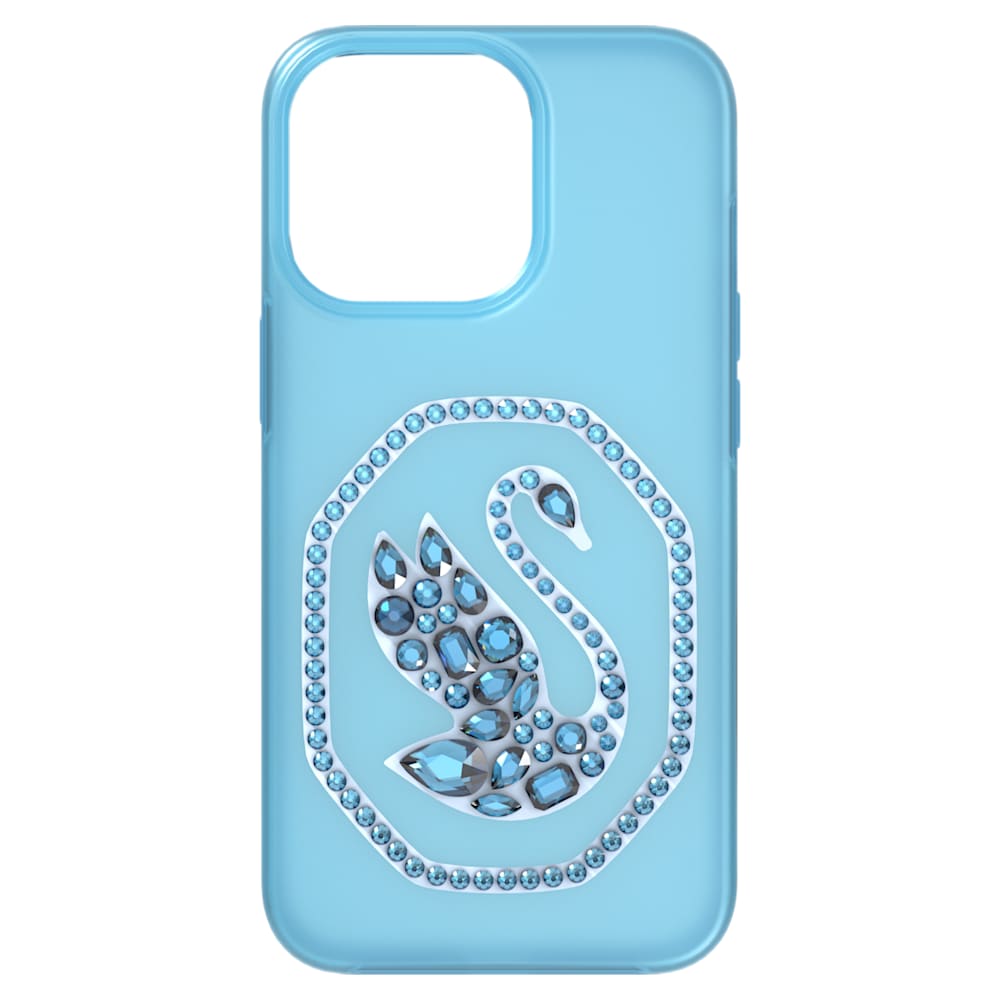 Smartphone case, Swan, iPhone® 13, Blue | Swarovski