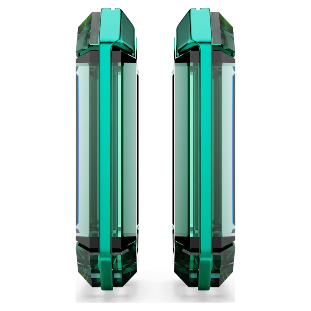 Lucent hoop earrings, Green Swarovski