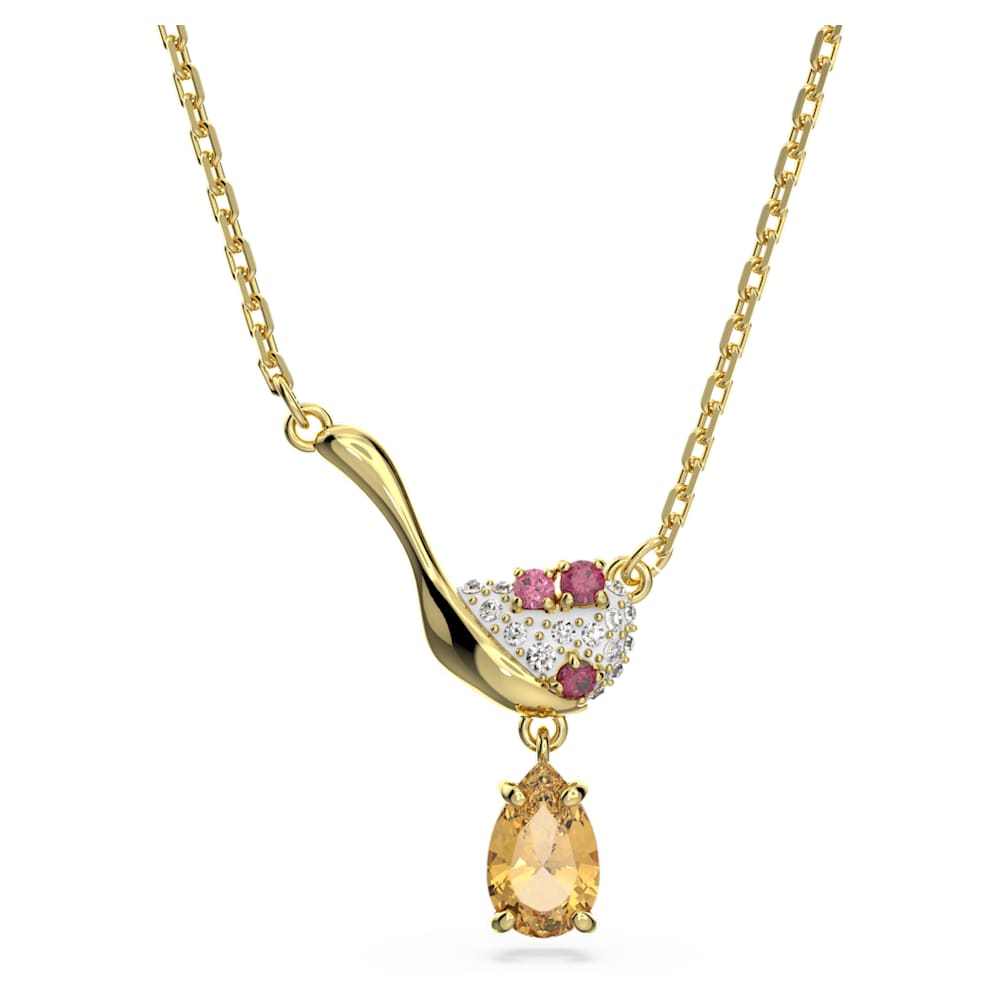 Cariti pendant, Red bean ice, Multicolored, Gold-tone plated 
