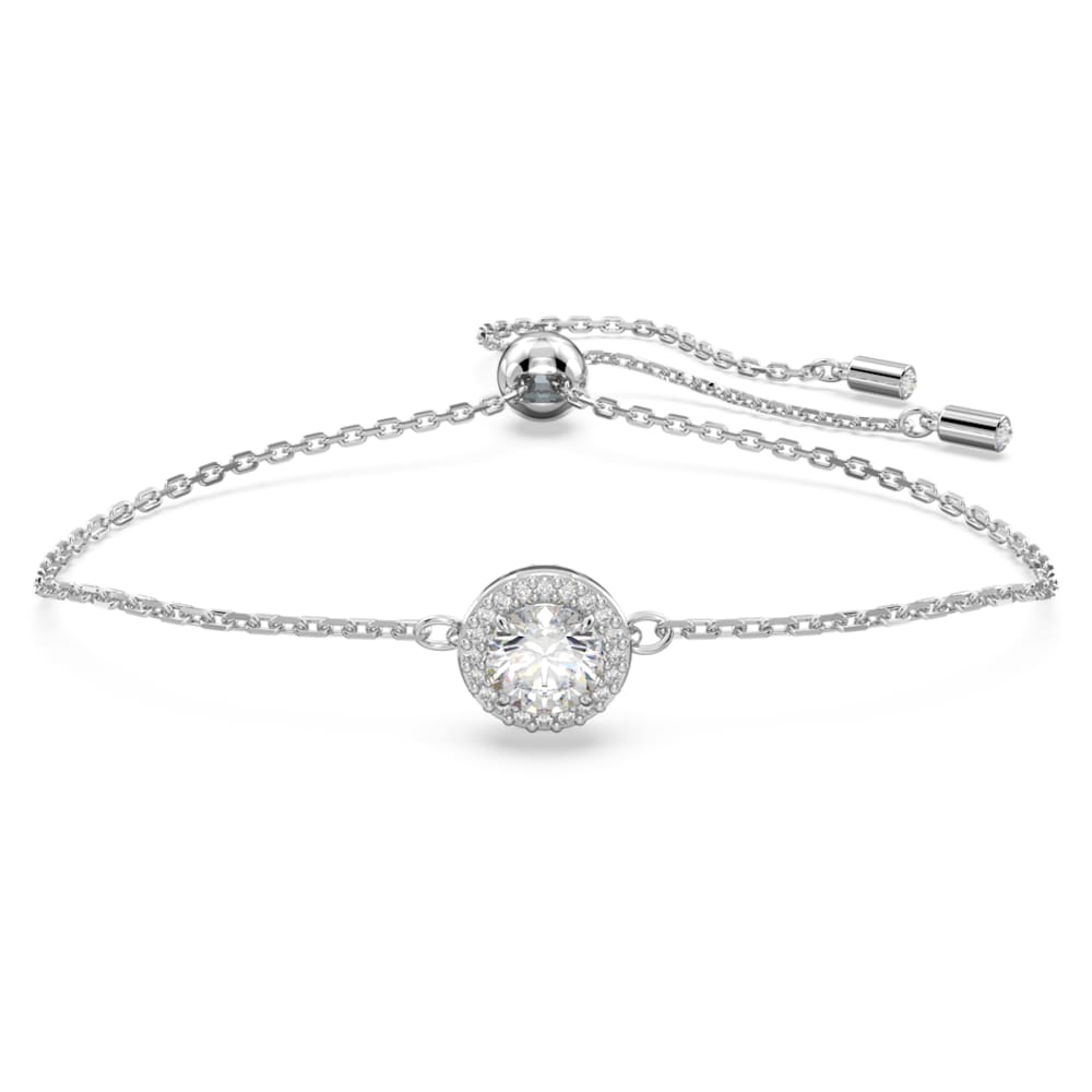 Constella bracelet, Round cut, White, Rhodium plated | Swarovski