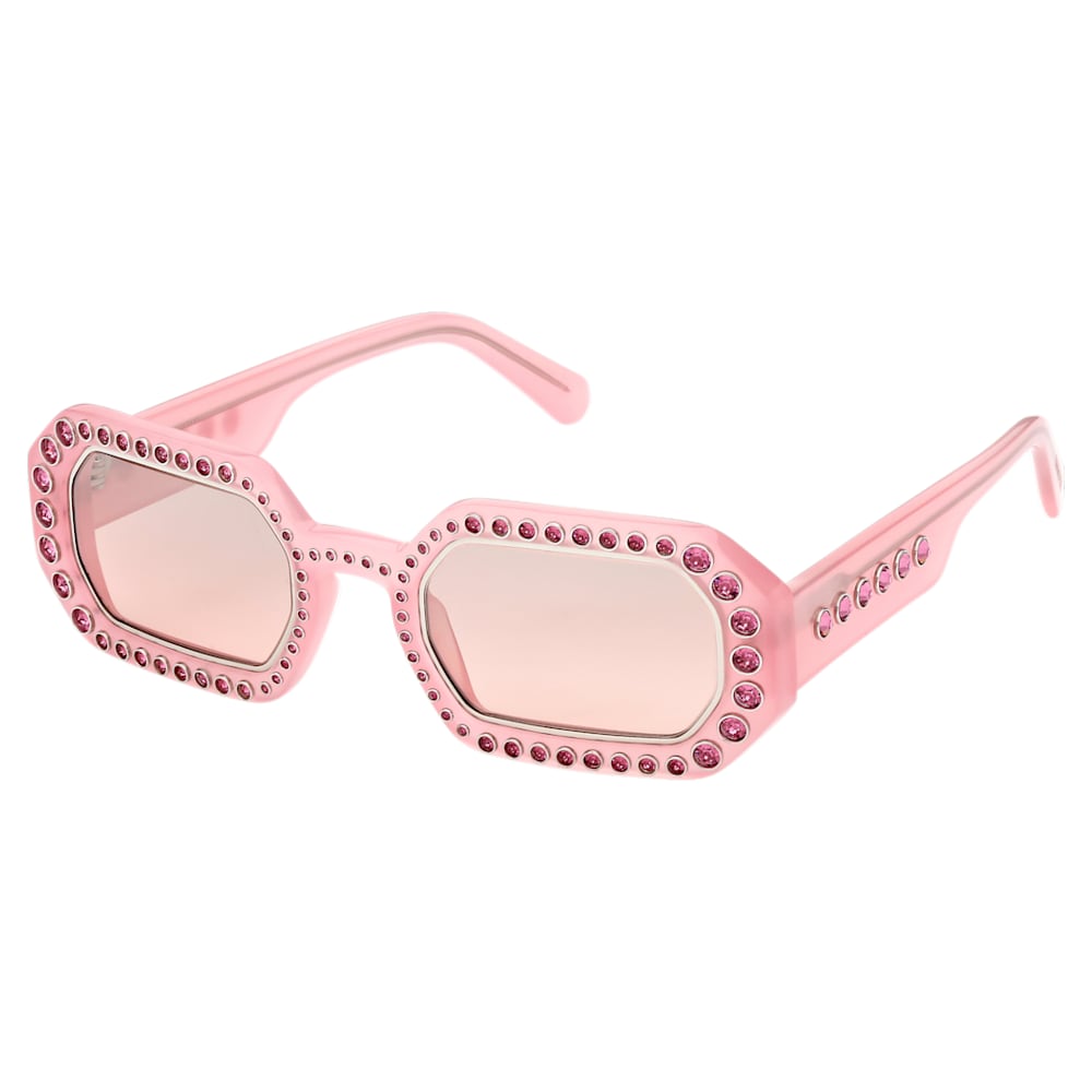 Sunglasses, Octagon shape, Pavé, SK0345 72U, Pink