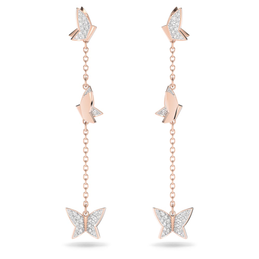 Pearl and crystal drop earrings in gold, silver & rose gold