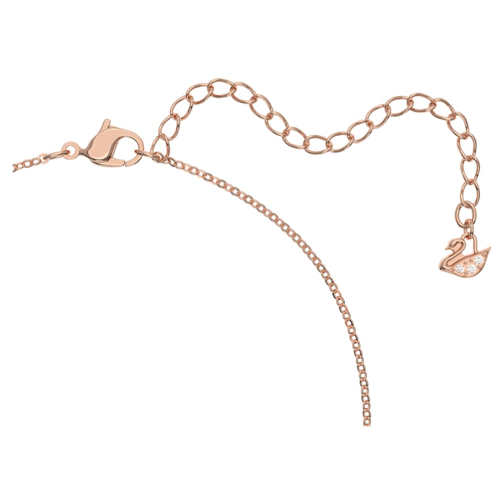 Exist pendant, Infinity, White, Rose goldtone plated Swarovski