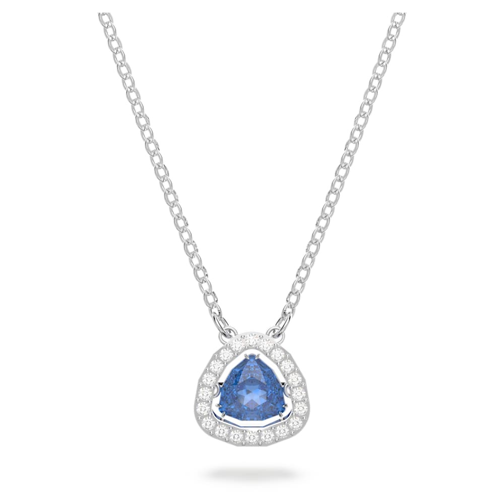 Una ネックレス, トリリアントカット, ブルー, ロジウム・プレーティング | Swarovski