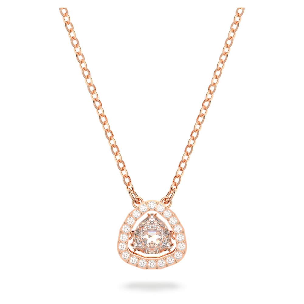 Una 项链, 三菱形切割, 白色, 镀玫瑰金色调| Swarovski