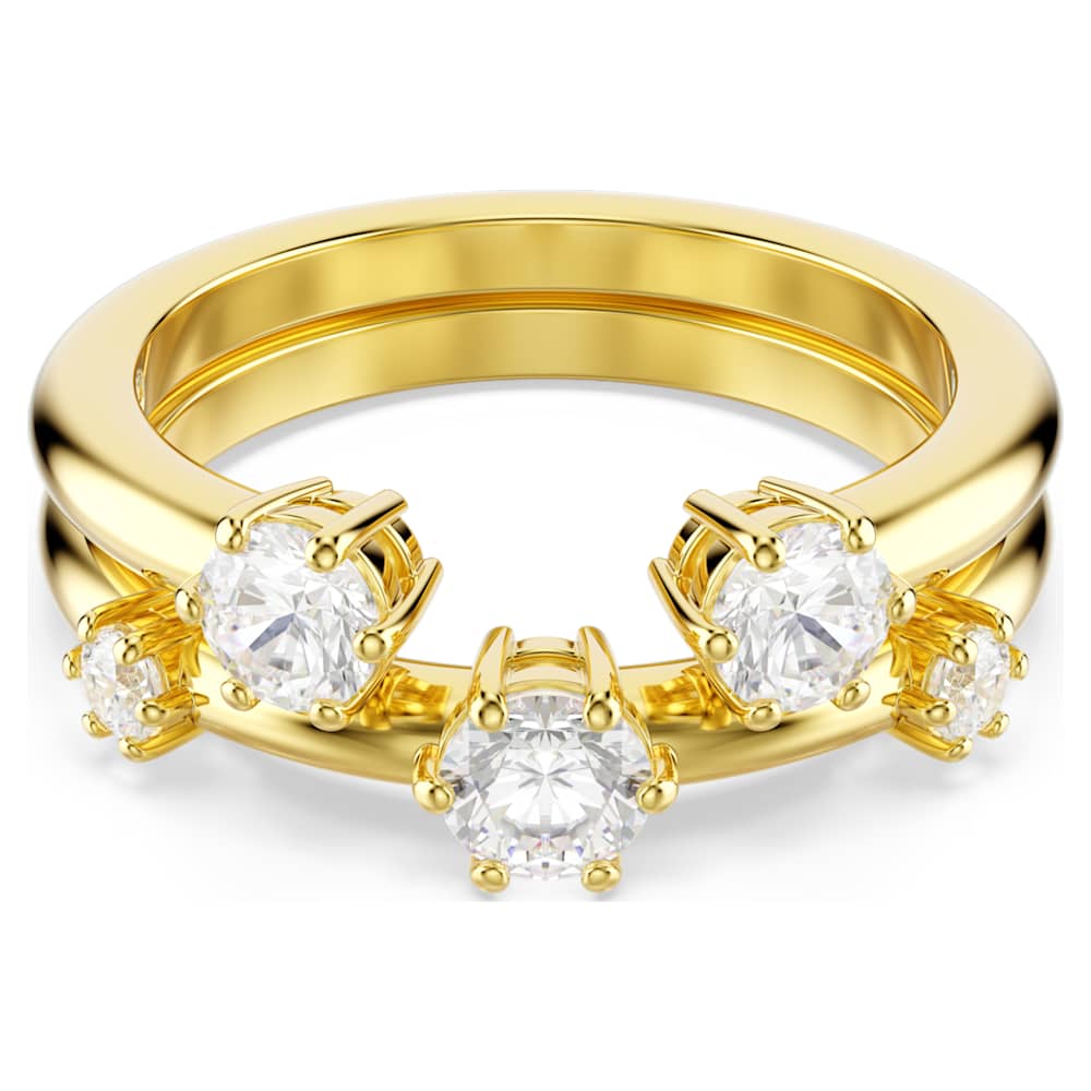 値下げ!! Swarovski Constella リング 2本セット ゴールド Constella ring, Set (2), Round cut, White, 18K gold finish | Swarovski