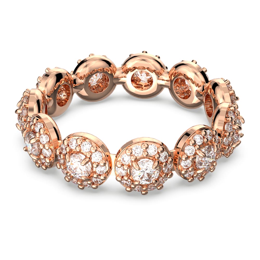Swarovski Even Wide Rose Gold Plated Clear Crystal PavÃ© Heart Womens Ring  Size 8 / 58 - 5221551 - Walmart.com
