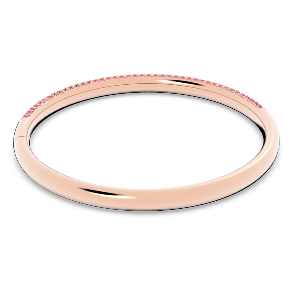Stone bangle, Pink, Rose goldtone PVD