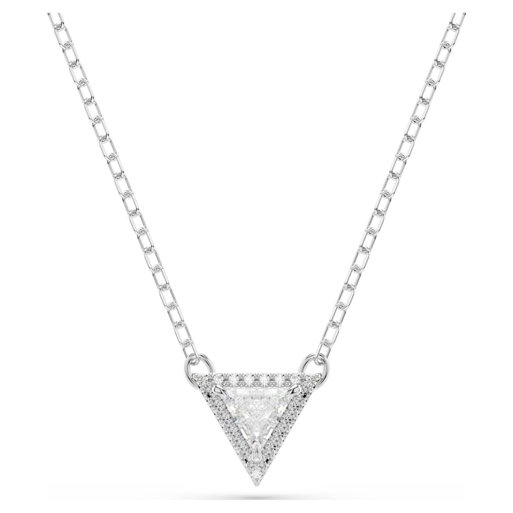 Stilla ネックレス, トライアングルカット, ホワイト, ロジウム  