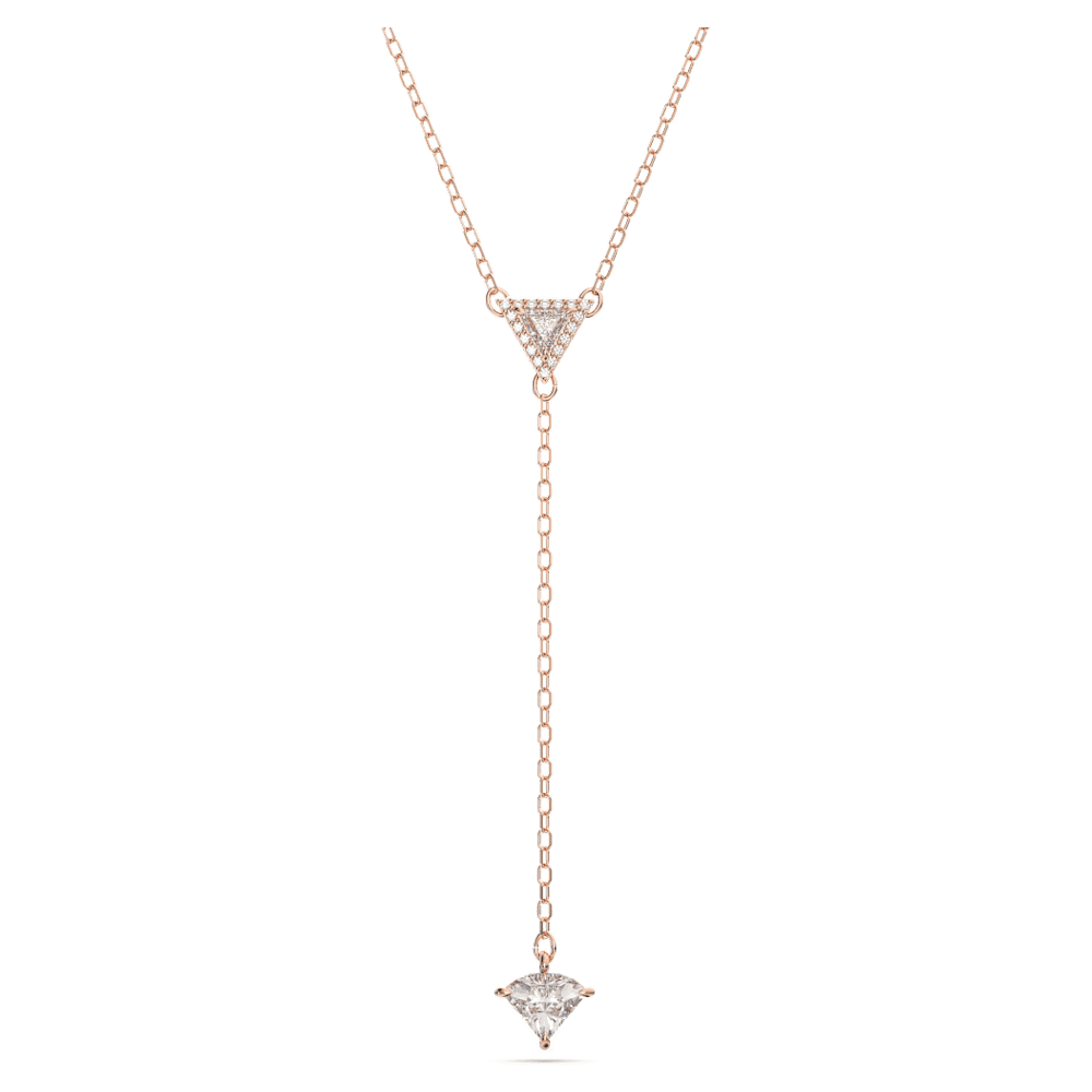 Simple Gold AD Triangle Necklace with Studs – Daivik.in