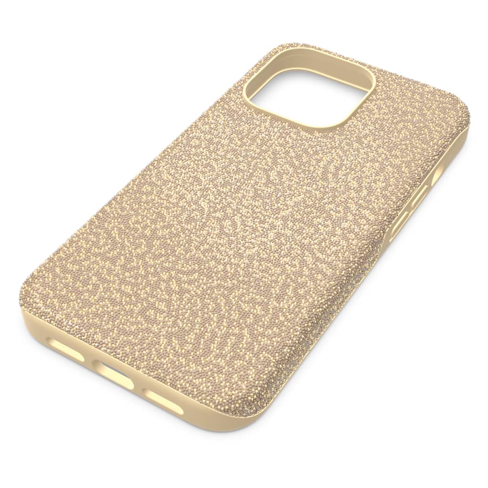 High smartphone case, iPhone® 13 Pro, Gold tone Swarovski