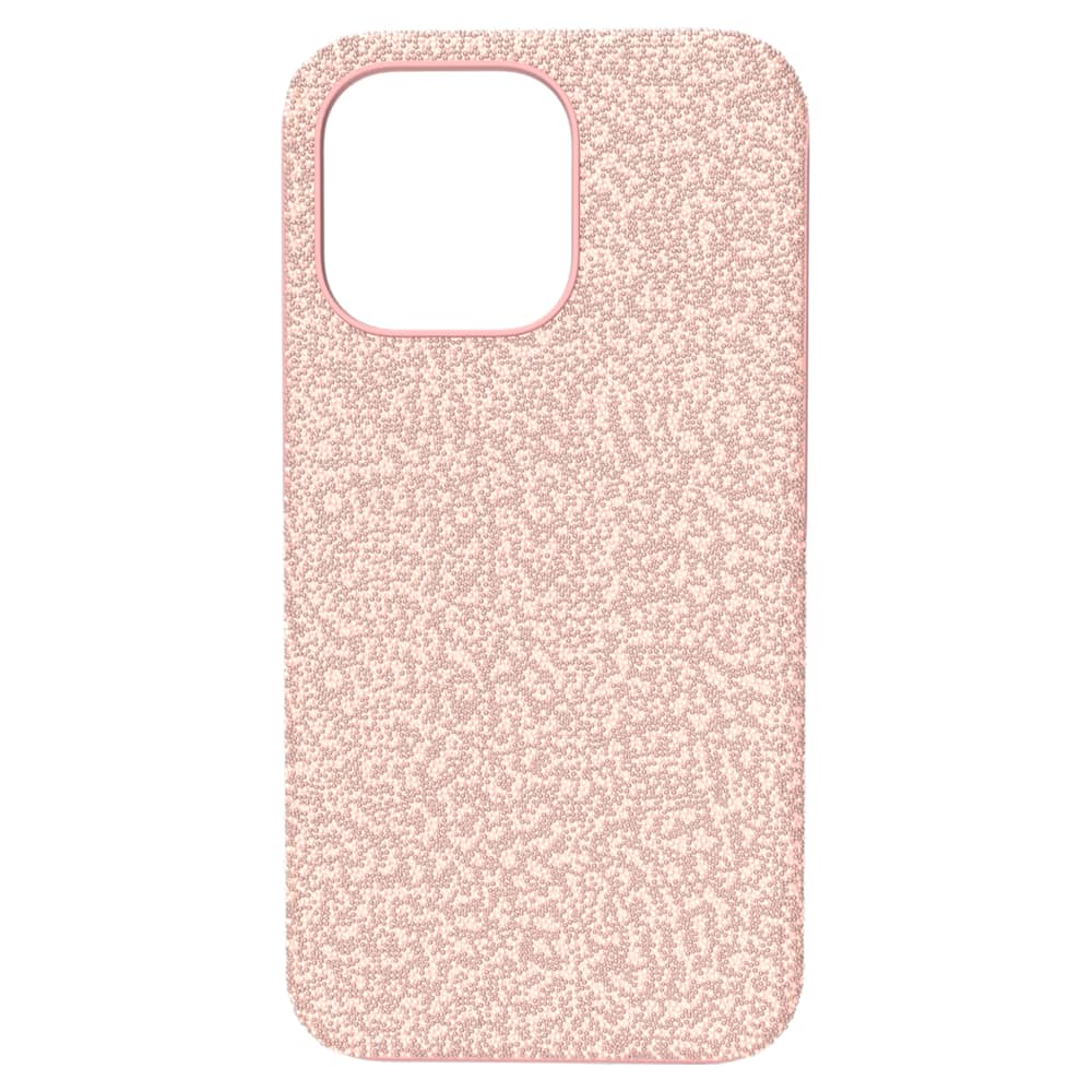 High smartphone case, iPhone® 13 Pro, Pale pink | Swarovski