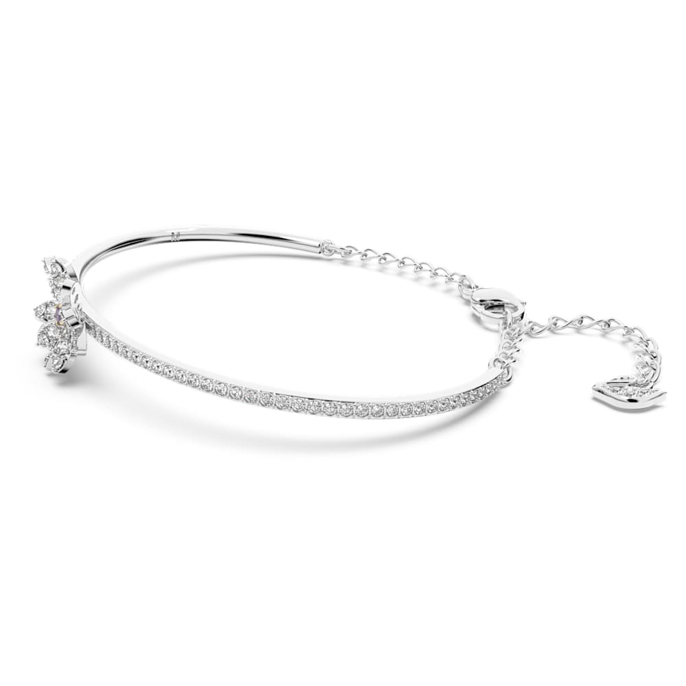 Eternal Flower bangle, Flower, Pink, Mixed metal finish Swarovski