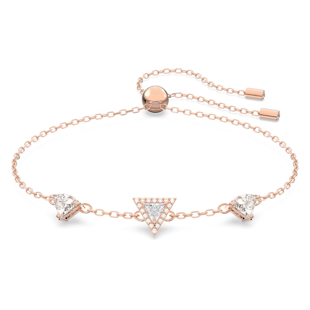 Swarovski Stilla Bracelet Triangle Cut White Rose Gold Tone Plated